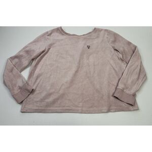 Victoria Secret Women's Large Velour Long Sleeve Shirt w/ Split Back Light Pink